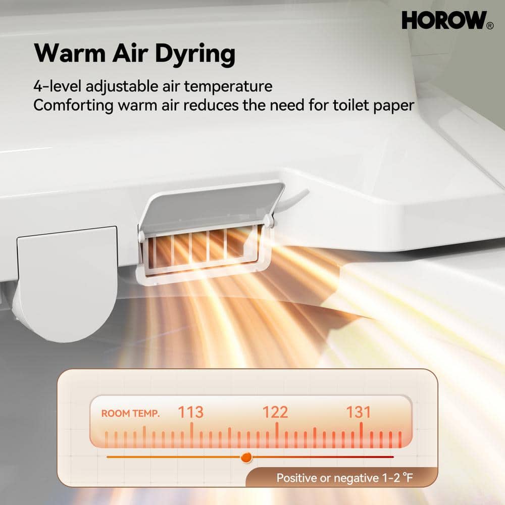 HOROW 1-piece Dual Flush Elongated ADA Toilet with Smart Bidet Seat - Brushed Gold