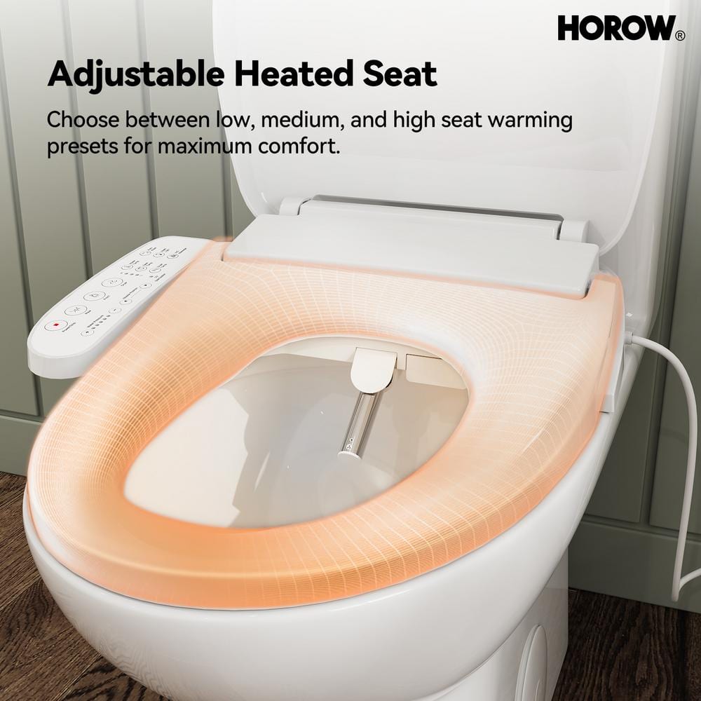 HOROW 1-piece Dual Flush Elongated ADA Toilet with Smart Bidet Seat - Brushed Gold
