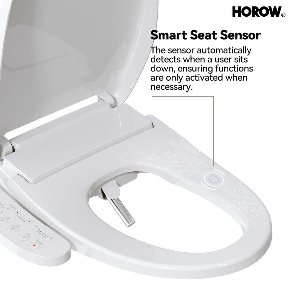 HOROW 1-piece Dual Flush Elongated ADA Toilet with Smart Bidet Seat - Brushed Gold