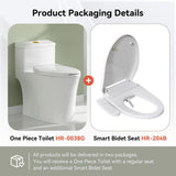 HOROW 1-piece Dual Flush Elongated ADA Toilet with Smart Bidet Seat - Brushed Gold