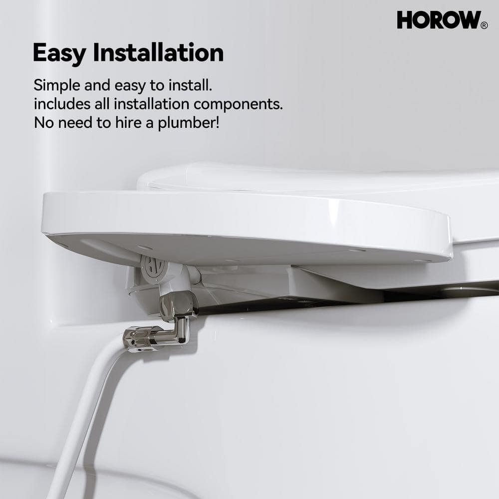 HOROW 1-piece Dual Flush Elongated ADA Toilet with Smart Bidet Seat - Brushed Gold