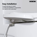 HOROW 1-piece Dual Flush Elongated ADA Toilet with Smart Bidet Seat - Brushed Gold