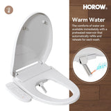 HOROW 17 in. ADA Dual Flush Elongated Toilet with Smart Bidet Seat