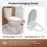 HOROW 17 in. ADA Dual Flush Elongated Toilet with Smart Bidet Seat