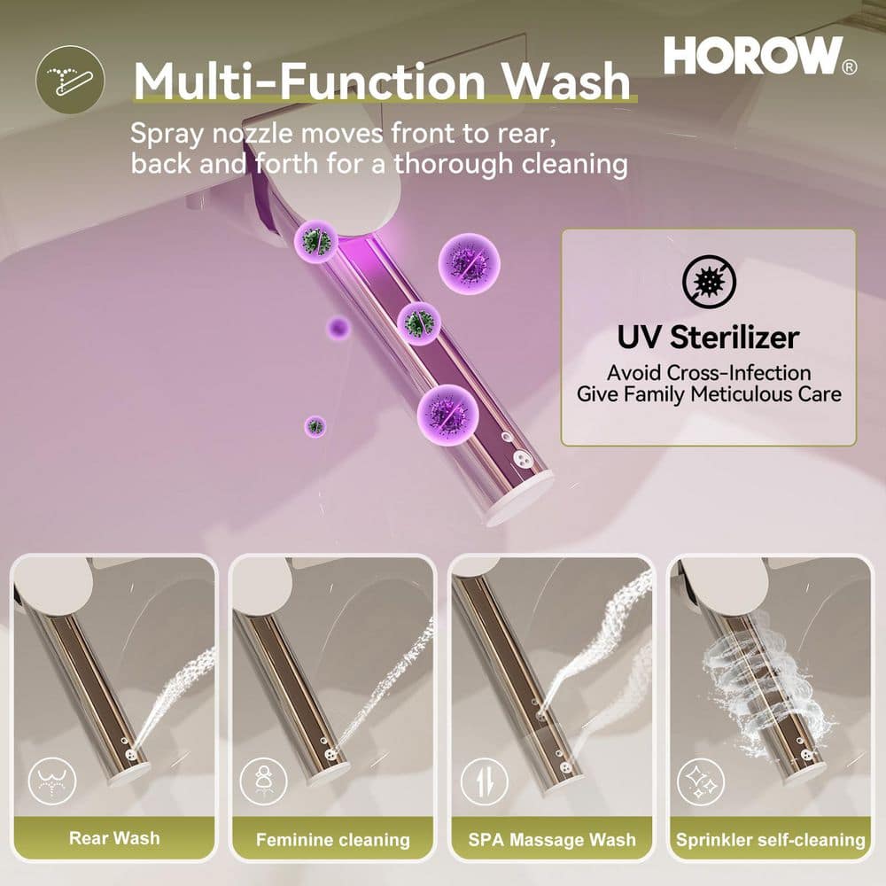 HOROW 19 in. Tall High-Efficiency Smart Bidet Toilet - 1.28 GPF