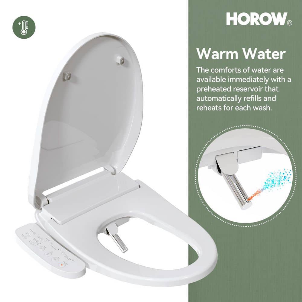HOROW 21 in. Extra Tall Smart Bidet Toilet with 1.28 GPF - White