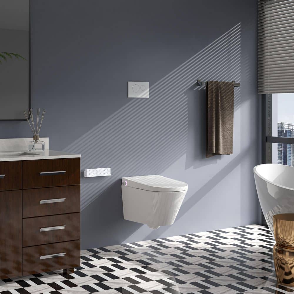 HOROW HR-WH10 Elongated Wall-Hung Smart Bidet Toilet with Remote