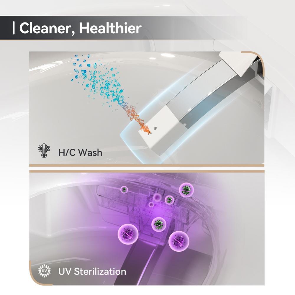 HOROW HR-Y8 1.11 GPF Smart Toilet Bidet with UV Light and Auto Flush