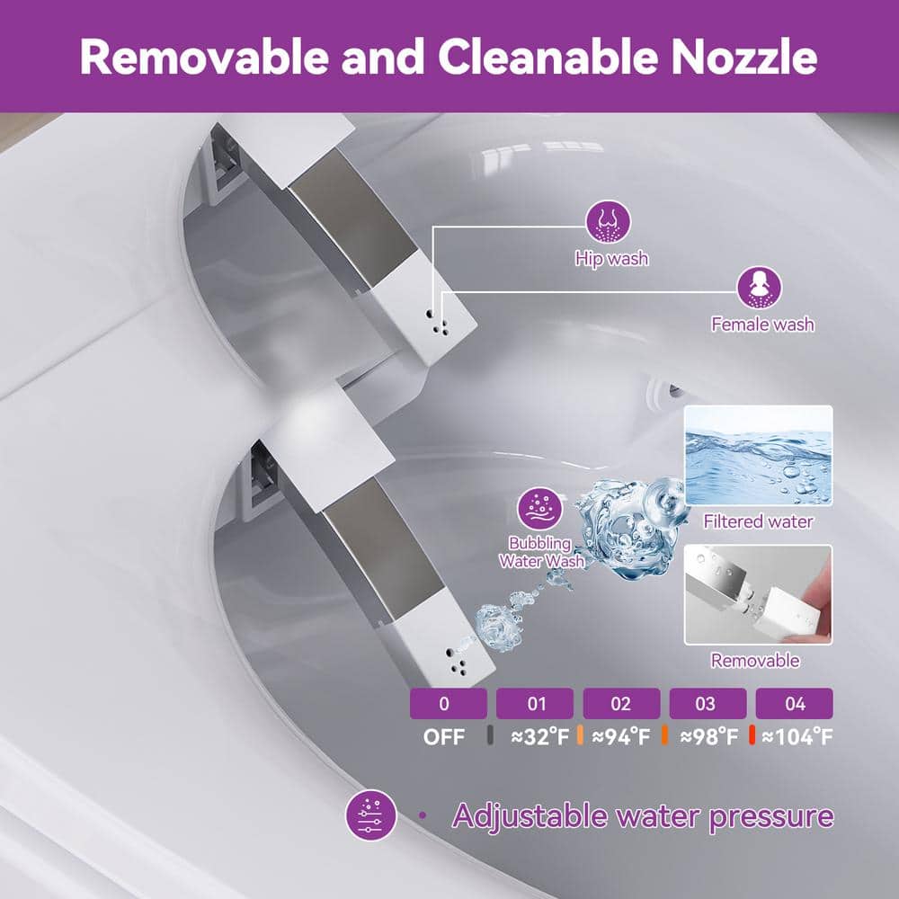 HOROW Elongated Smart Bidet Toilet with Rose Gold Backlid - Model HR-Y9