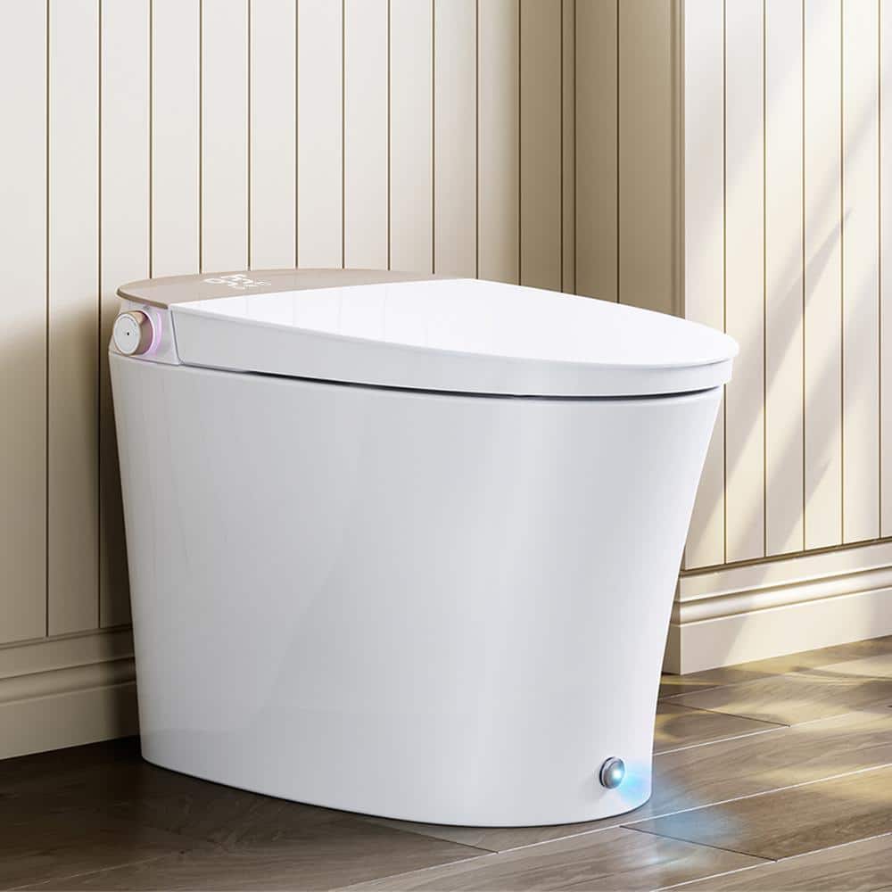 HOROW Elongated Smart Bidet Toilet with Rose Gold Backlid - Model HR-Y9
