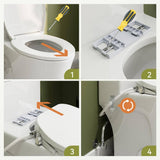 HOROW Chair Height Dual Flush Elongated Toilet with Non-Electric Bidet