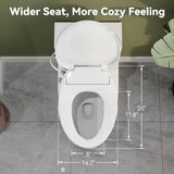 HOROW Chair Height Dual Flush Elongated Toilet with Non-Electric Bidet