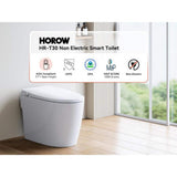 HOROW T30 Non-Electric Elongated Bidet Toilet - 1.0 GPF, ADA Chair Height, Foot Kick Flush, White