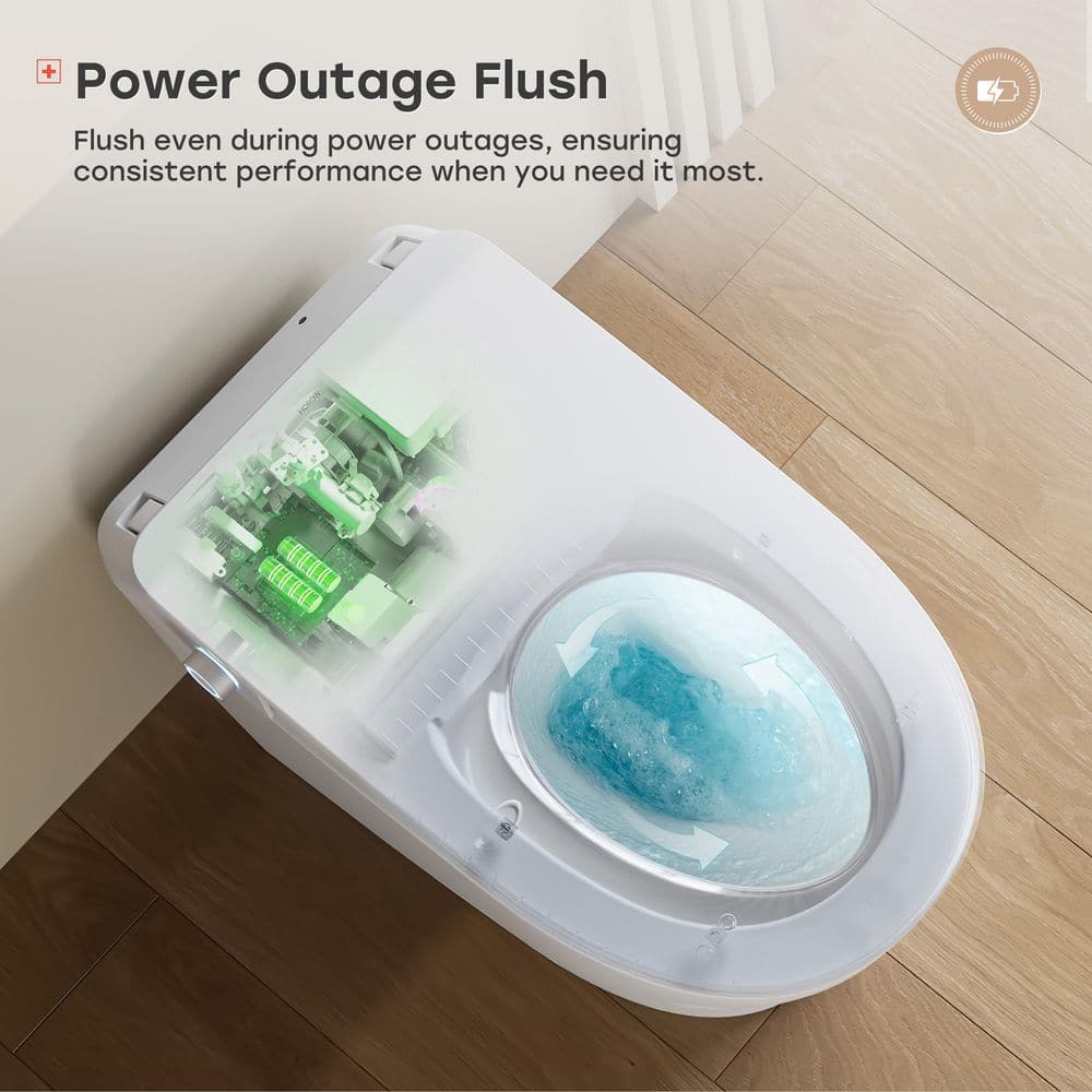 HOROW Elongated Smart Toilet 1.1 GPF with Heated Seat, Auto Flush, and Night Light
