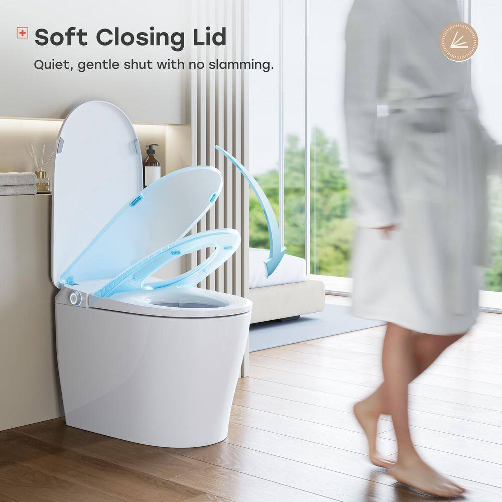 HOROW Elongated Smart Toilet 1.1 GPF with Heated Seat, Auto Flush, and Night Light