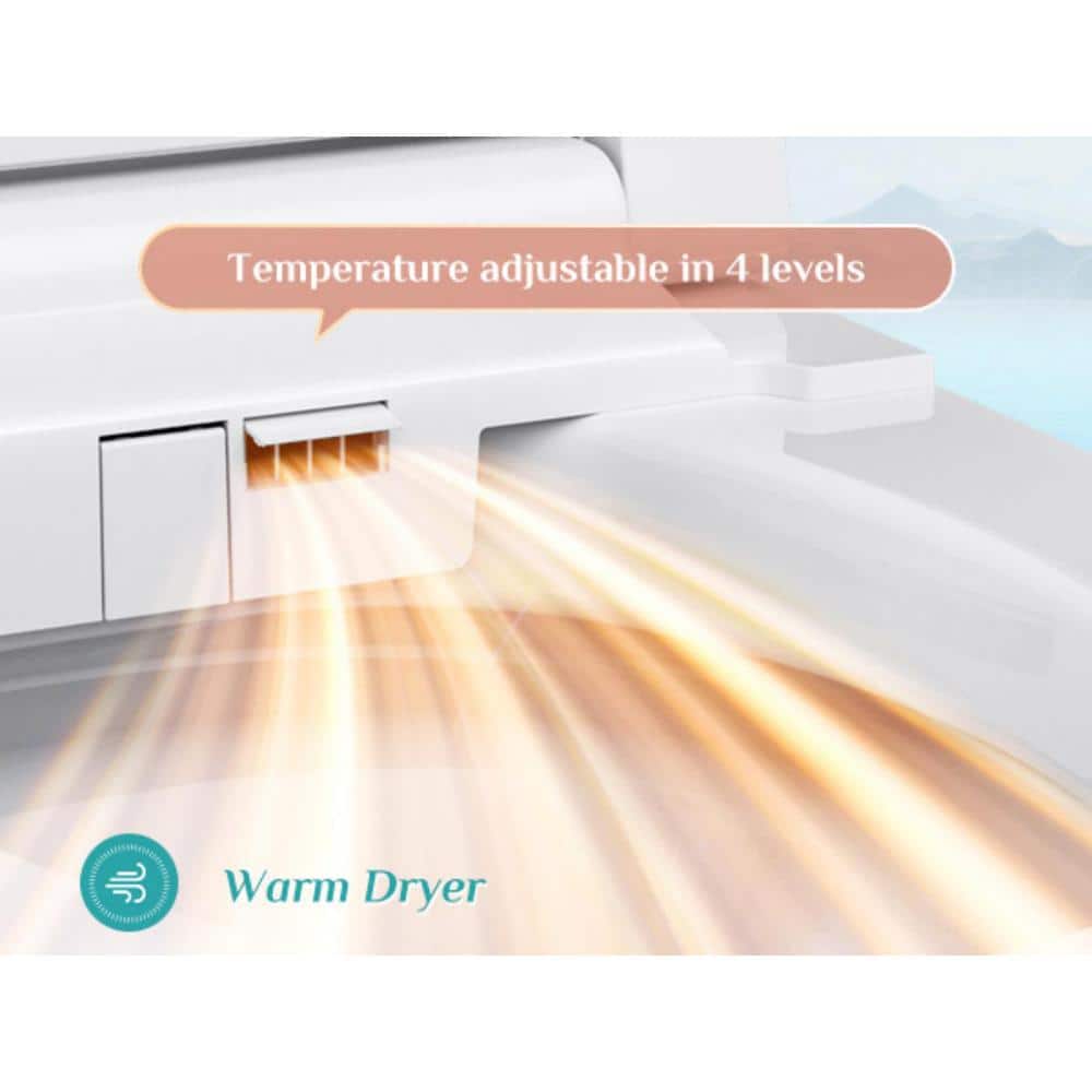 HOROW 10 in. Rough-In Tankless Elongated Smart Toilet Bidet - Auto Open/Close, Foot Sensor & Ambient Light