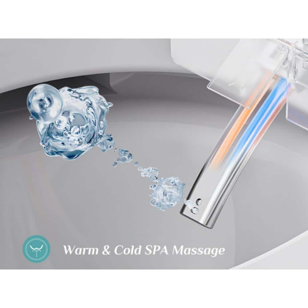 HOROW 10 in. Rough-In Tankless Elongated Smart Toilet Bidet - Auto Open/Close, Foot Sensor & Ambient Light