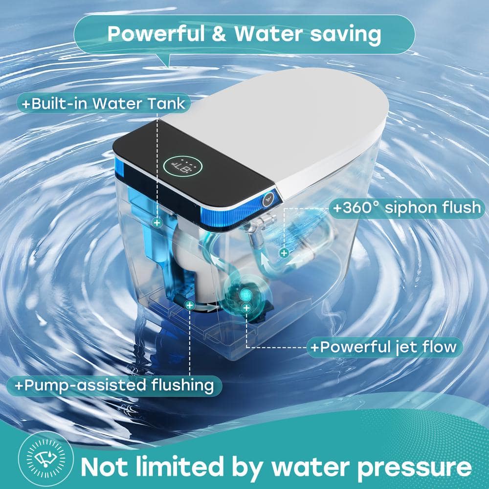 HOROW T38 Elegant Luxury Elongated Smart Bidet Toilet with Ambient Light in White
