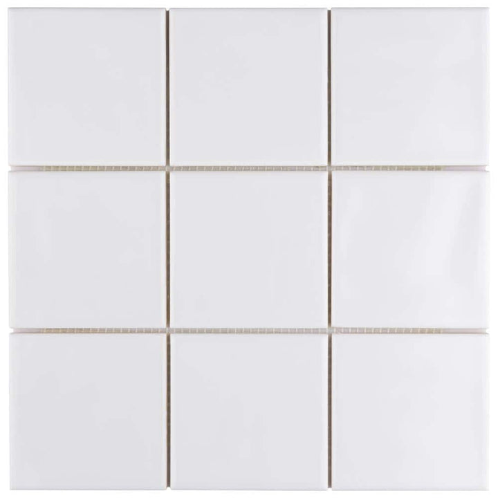 Merola Tile Twist Square White Ice 11-3/4 in. x 11-3/4 in. Ceramic Mosaic (9.79 sq. ft. /Case)