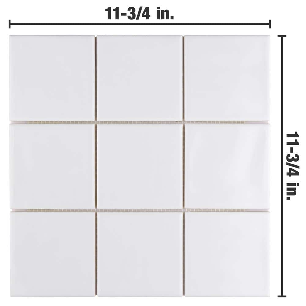 Merola Tile Twist Square White Ice 11-3/4 in. x 11-3/4 in. Ceramic Mosaic (9.79 sq. ft. /Case)