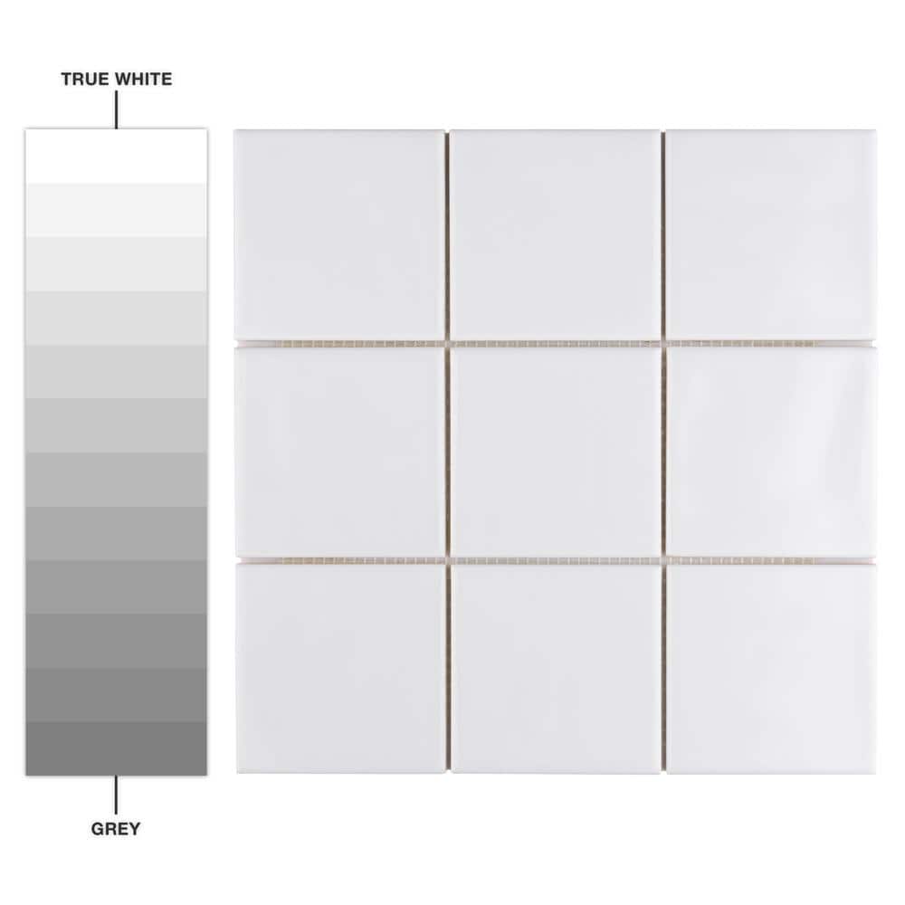 Merola Tile Twist Square White Ice 11-3/4 in. x 11-3/4 in. Ceramic Mosaic (9.79 sq. ft. /Case)
