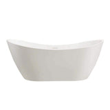Vanity Art 71 in. Acrylic Flatbottom Freestanding Bathtub in White/Integrated Overflow