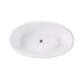 Vanity Art 59 in. Acrylic Flatbottom Freestanding Bathtub in White with Integrated Overflow