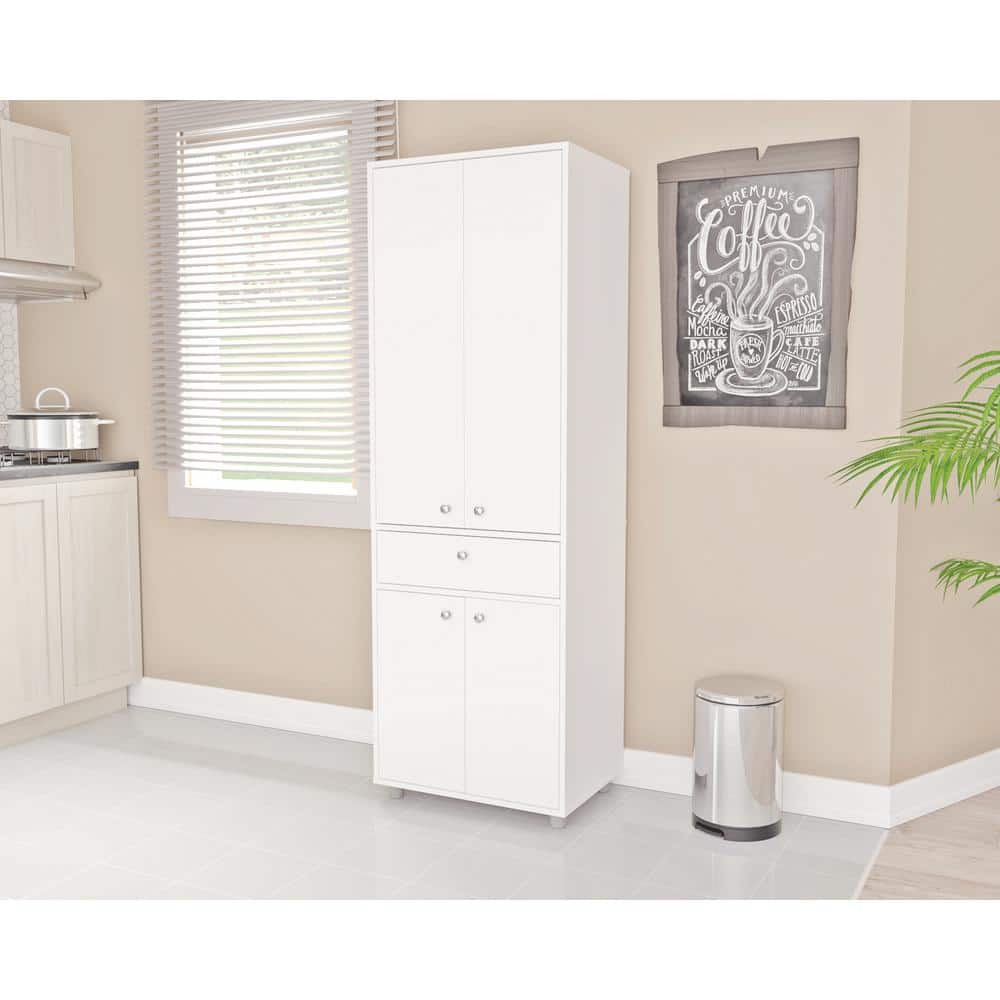 inval america LLC 23.62 in. W x 17.17 in. D x 70.47 in. H Kitchen Storage Cabinet and Pantry in White