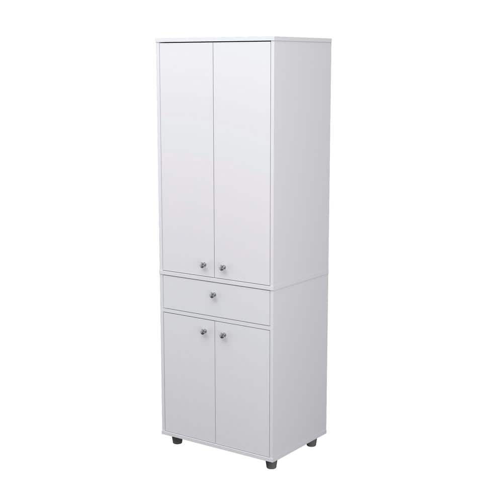 inval america LLC 23.62 in. W x 17.17 in. D x 70.47 in. H Kitchen Storage Cabinet and Pantry in White