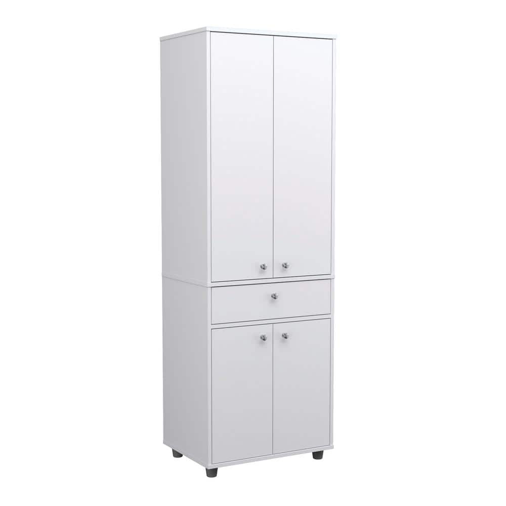 inval america LLC 23.62 in. W x 17.17 in. D x 70.47 in. H Kitchen Storage Cabinet and Pantry in White