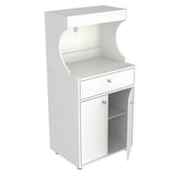 Inval Galley Ready to Assemble 23.6 in. W x 17.1 in. D x 50 in. H Microwave Storage Utility Cabinet in White
