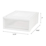 IRIS 15.75 in. x 7 in. White Shallow Plastic Drawer