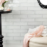 Ivy Hill Tile Moze White 3 in. x 12 in. 9 mm Ceramic Wall Tile, 22-Piece Case (5.38 sq. ft./Box)