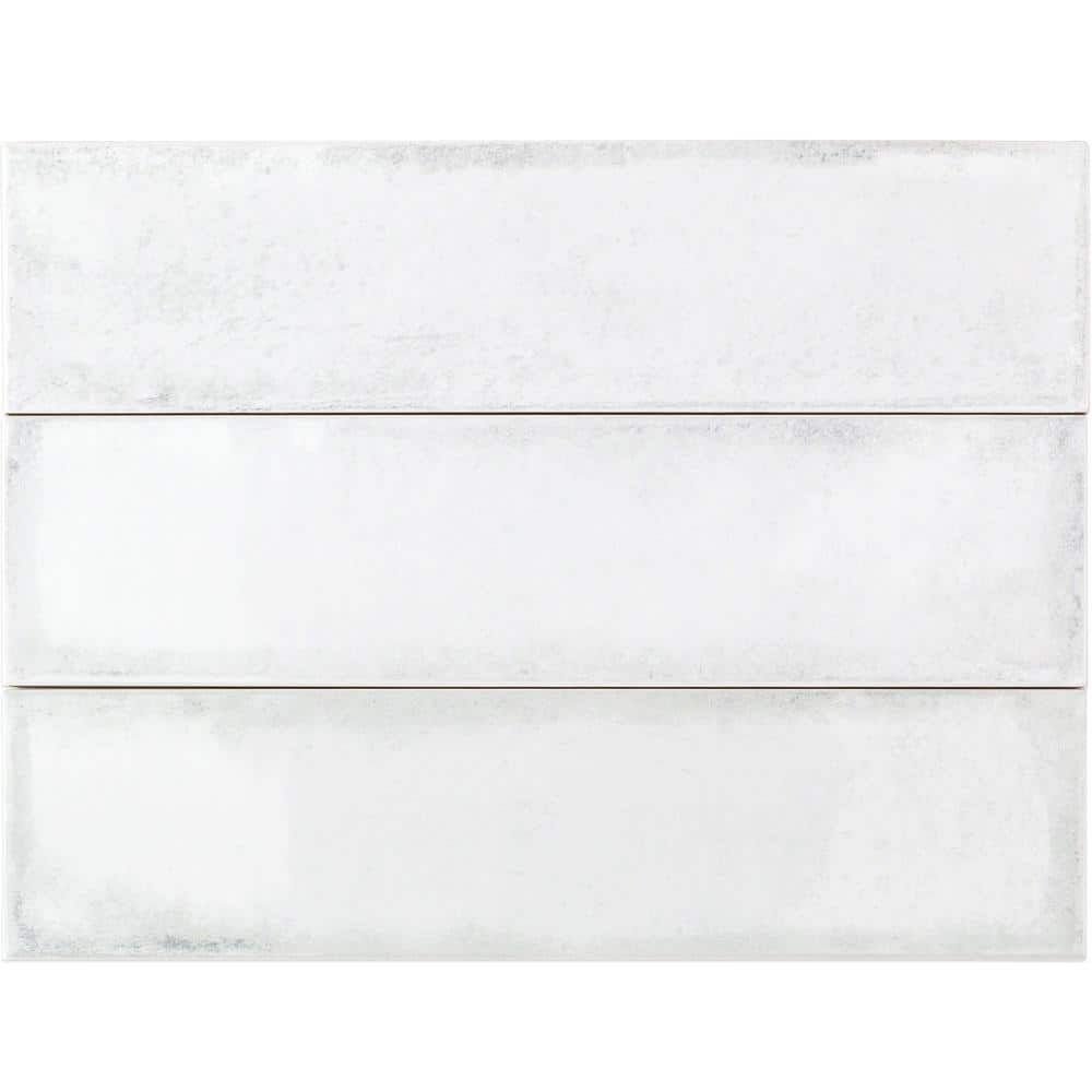 Ivy Hill Tile Moze White 3 in. x 12 in. 9 mm Ceramic Wall Tile (22-Piece) (5.38 sq. ft./Box)