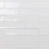Newport White 2 in. x 10 in. Polished Ceramic Subway Wall Tile (5.70 sq. ft. / Case)