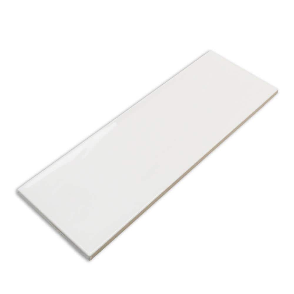 Ivy Hill Tile Pier White 4 in. x 12 in. 6 mm Polished Ceramic Subway Wall Tile (33-Piece, 10.76 sq. ft./Box)