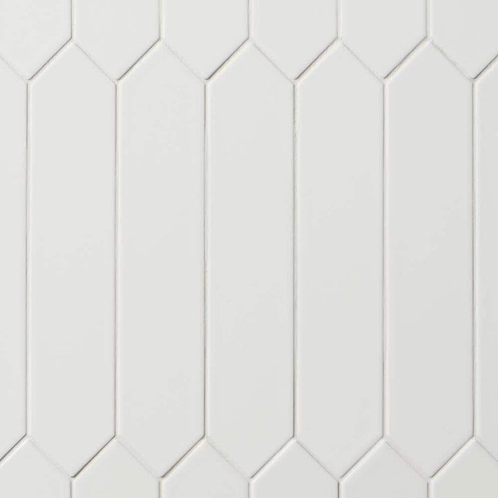 Ivy Hill Tile Axis 2.6 in. x 13 in. White Polished Elongated Hex Ceramic Wall Tile (12.26 sq. ft. / case)