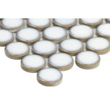Joy Edged White 12.32 in. x 12.99 in. Polished Ceramic Floor and Wall Mosaic Tile (1.11 Sq. Ft./Each)