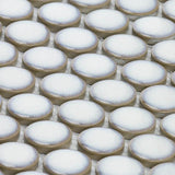 Joy Edged White 12.32 in. x 12.99 in. Polished Ceramic Floor and Wall Mosaic Tile (1.11 Sq. Ft./Each)