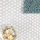 Joy Edged White 12.32 in. x 12.99 in. Polished Ceramic Floor and Wall Mosaic Tile (1.11 Sq. Ft./Each)