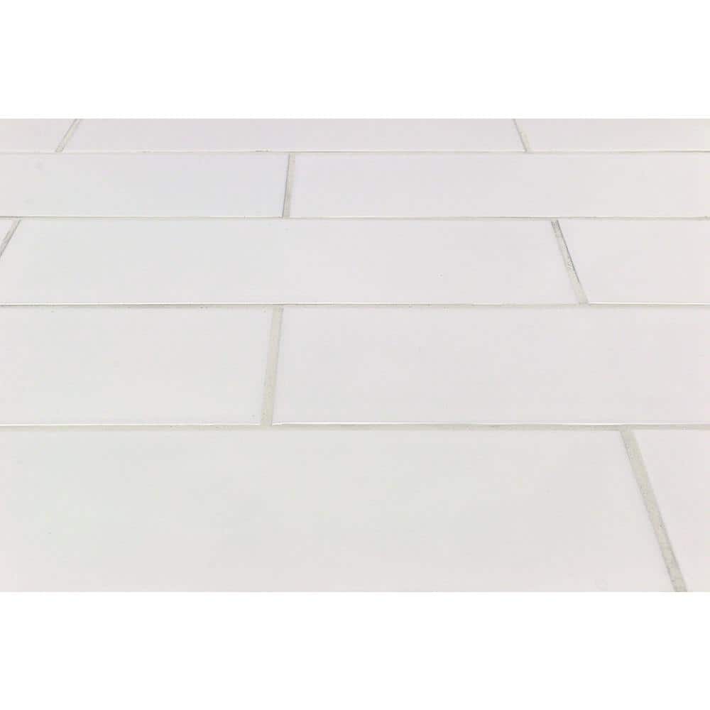 Ivy Hill Tile Essential White 4 in. x 12 in. x 6mm Polished Ceramic Subway Wall Tile (9.68 sq. ft./case)