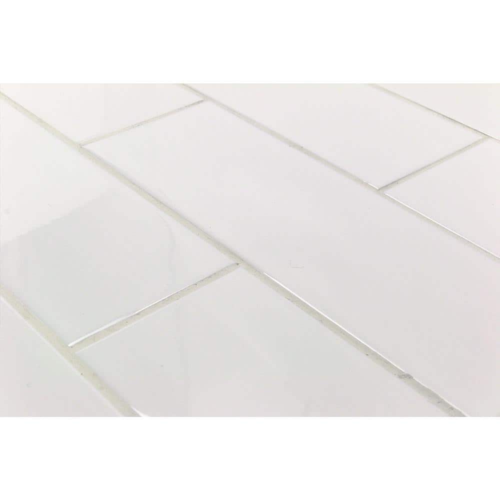 Ivy Hill Tile Essential White 4 in. x 12 in. x 6mm Polished Ceramic Subway Wall Tile (9.68 sq. ft./case)