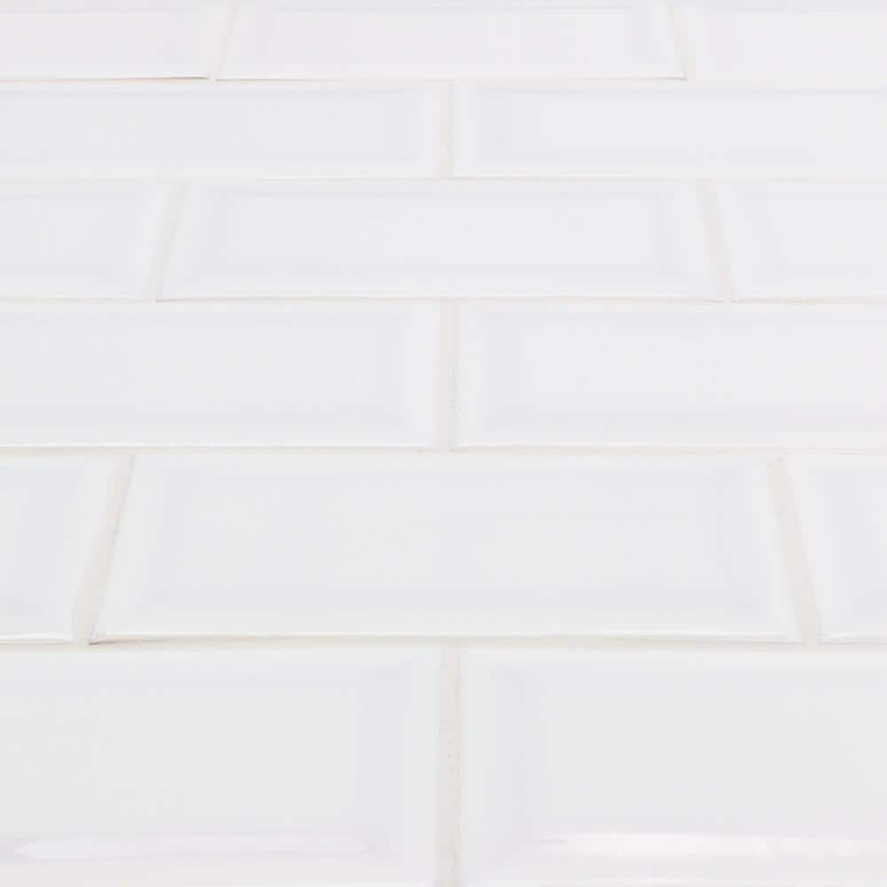 Ivy Hill Tile Essential White Beveled 3 in. x 6 in. x 6mm Polished Ceramic Subway Wall Tile (10.76 sq. ft./case)