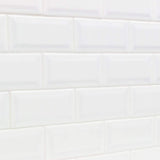 Ivy Hill Tile Essential White Beveled 3 in. x 6 in. x 6mm Polished Ceramic Subway Wall Tile (10.76 sq. ft./case)