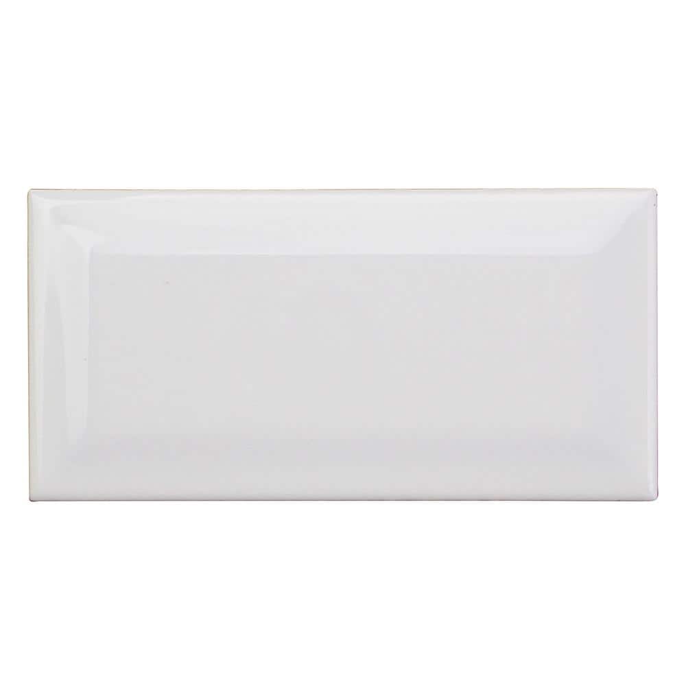 Ivy Hill Tile Essential White Beveled 3 in. x 6 in. x 6mm Polished Ceramic Subway Wall Tile (10.76 sq. ft./case)