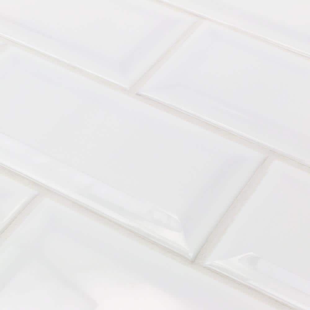 Ivy Hill Tile Essential White Beveled 3 in. x 6 in. x 6mm Polished Ceramic Subway Wall Tile (10.76 sq. ft./case)