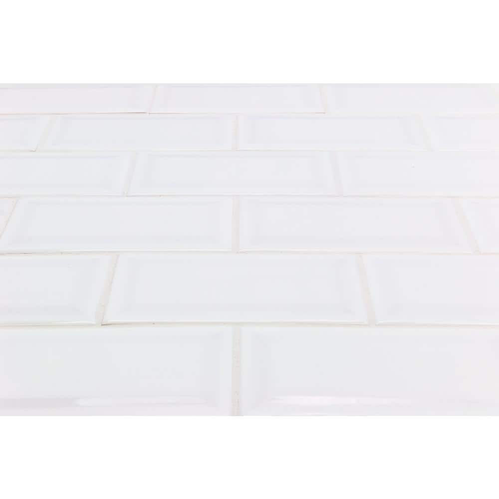 Ivy Hill Tile Essential White Beveled 3 in. x 6 in. x 6mm Polished Ceramic Subway Wall Tile (10.76 sq. ft./case)
