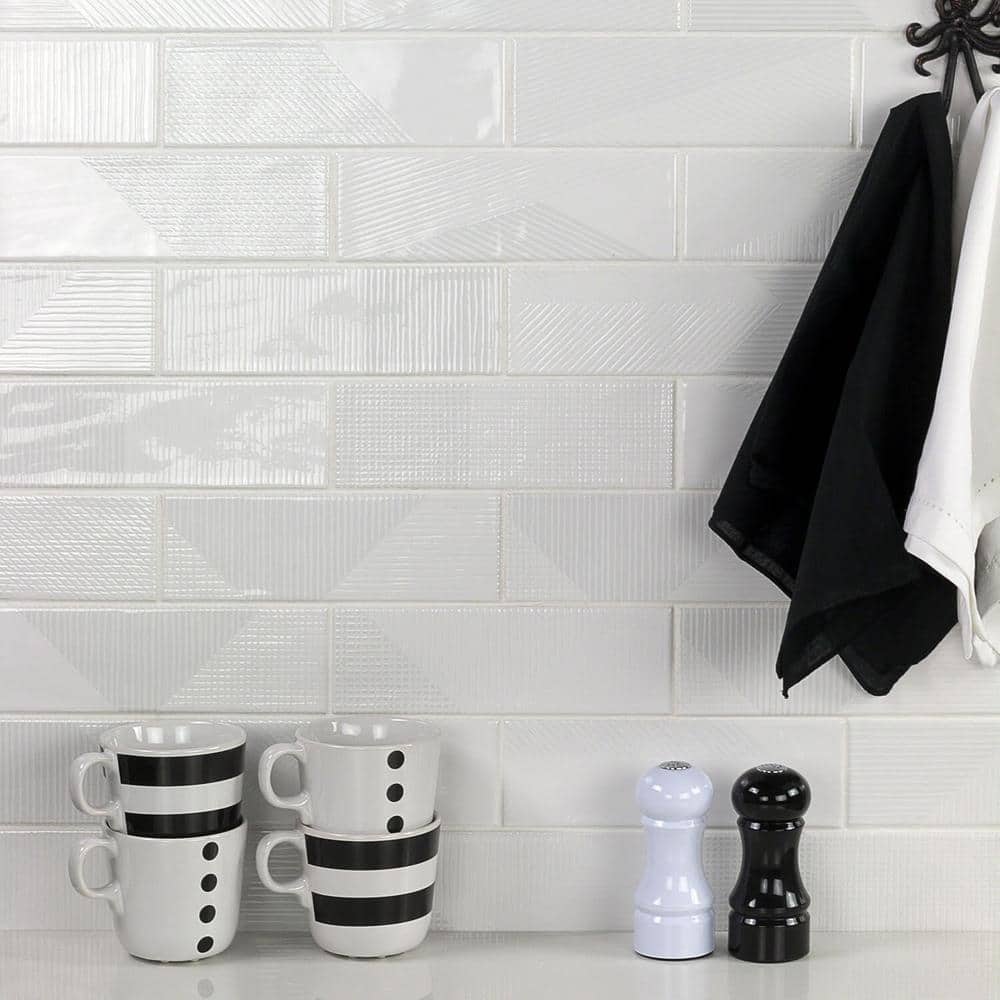 Ivy Hill Tile Ace White 2 in. x 8 in. x 9 mm Polished Ceramic Subway Wall Tile (38 pieces / 5.38 sq. ft. / box)