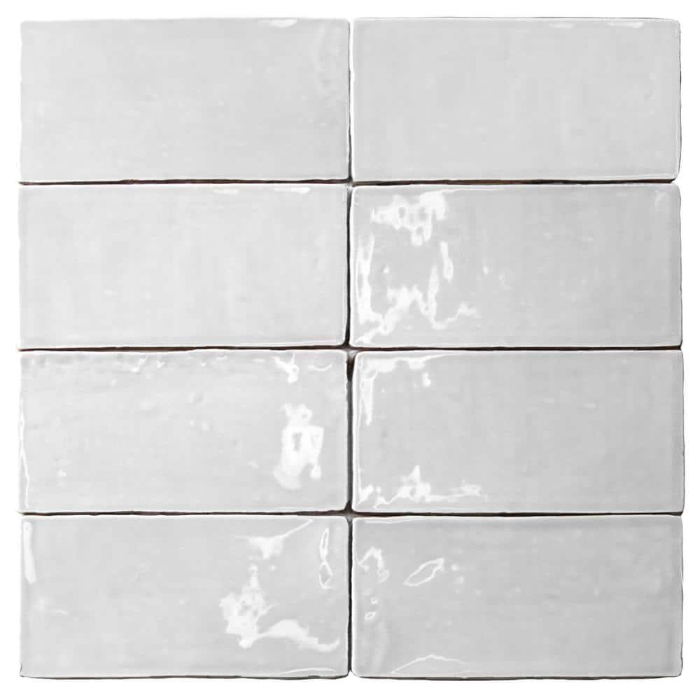 Ivy Hill Tile Catalina White 3 in. x 6 in. x 8 mm Polished Ceramic Subway Wall Tile (5.38 sq. ft./case)
