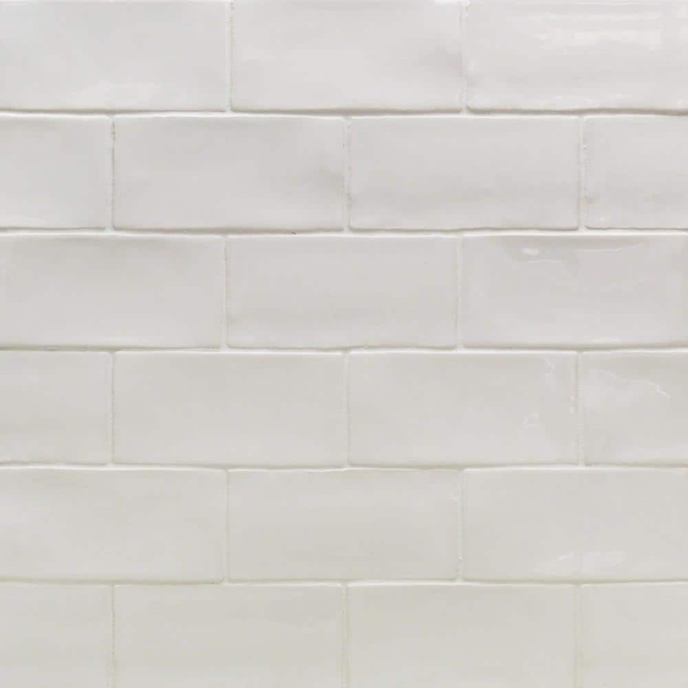 Ivy Hill Tile Catalina White 3 in. x 6 in. x 8 mm Polished Ceramic Subway Wall Tile (5.38 sq. ft./case)